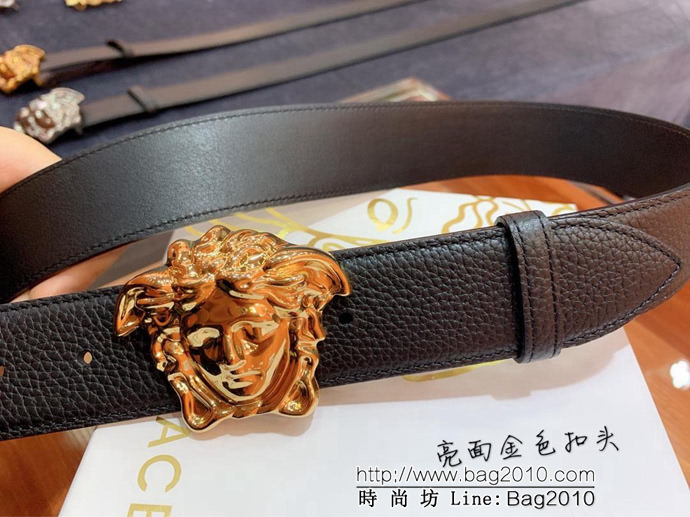 VERSACE範思哲 外貿原單貨 原廠荔枝紋牛皮 全粒面小牛皮底 男士皮帶 高端人士首選  xfp1328
